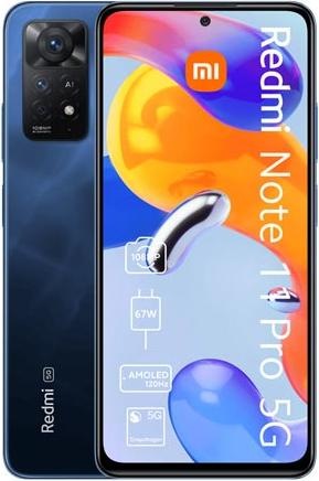 Immagine prodotto Xiaomi Redmi Note 11 Pro 5G (128 GB, Blu Atlantico, 6.67", Doppia SIM Ibrida, 108 Mpx, 5G)