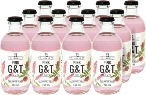 Immagine prodotto Sir. James 101 PINK GIN & TONIC Mocktail Cassa senza alcool (12 x 25 cl)