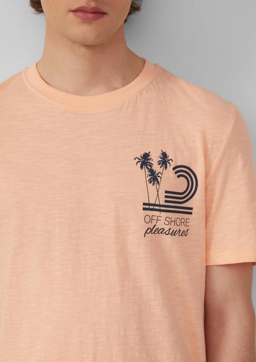 Produktbild S.Oliver T-Shirt Baumwoll-T-Shirt mit Frontprint und Flammgarnstruktur (L)