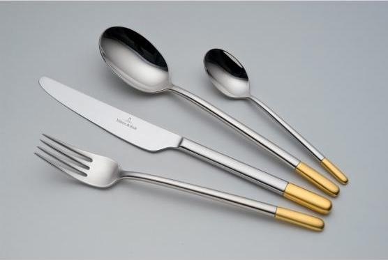 Actual product image Villeroy & Boch Cake fork Ella partly gold-plated (1 Piece, Pitchfork)