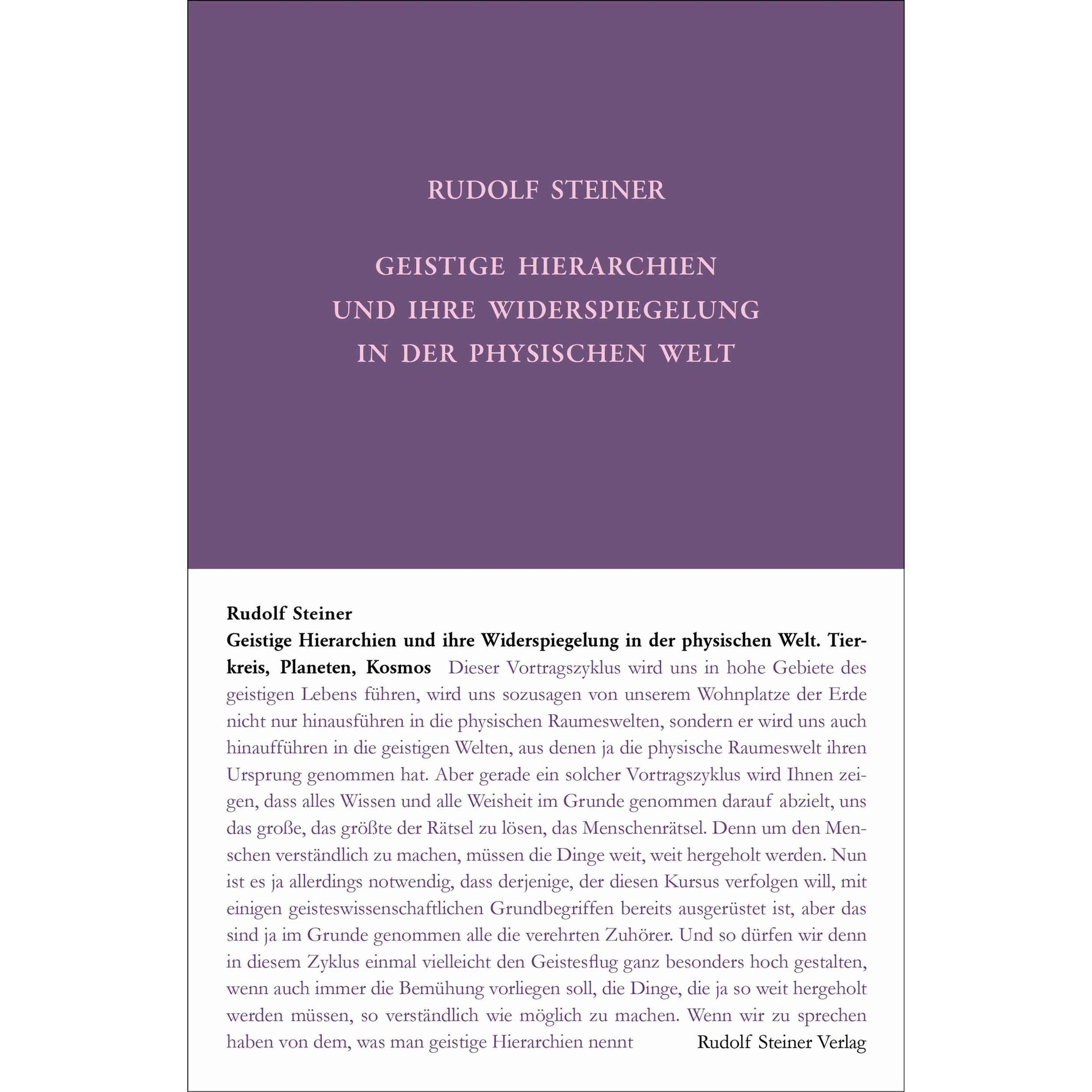 Geistige Hierarchien und ihre Widerspiegelung in der physischen Welt, Fachbücher von Rudolf Steiner Nachlassverwaltung, ...