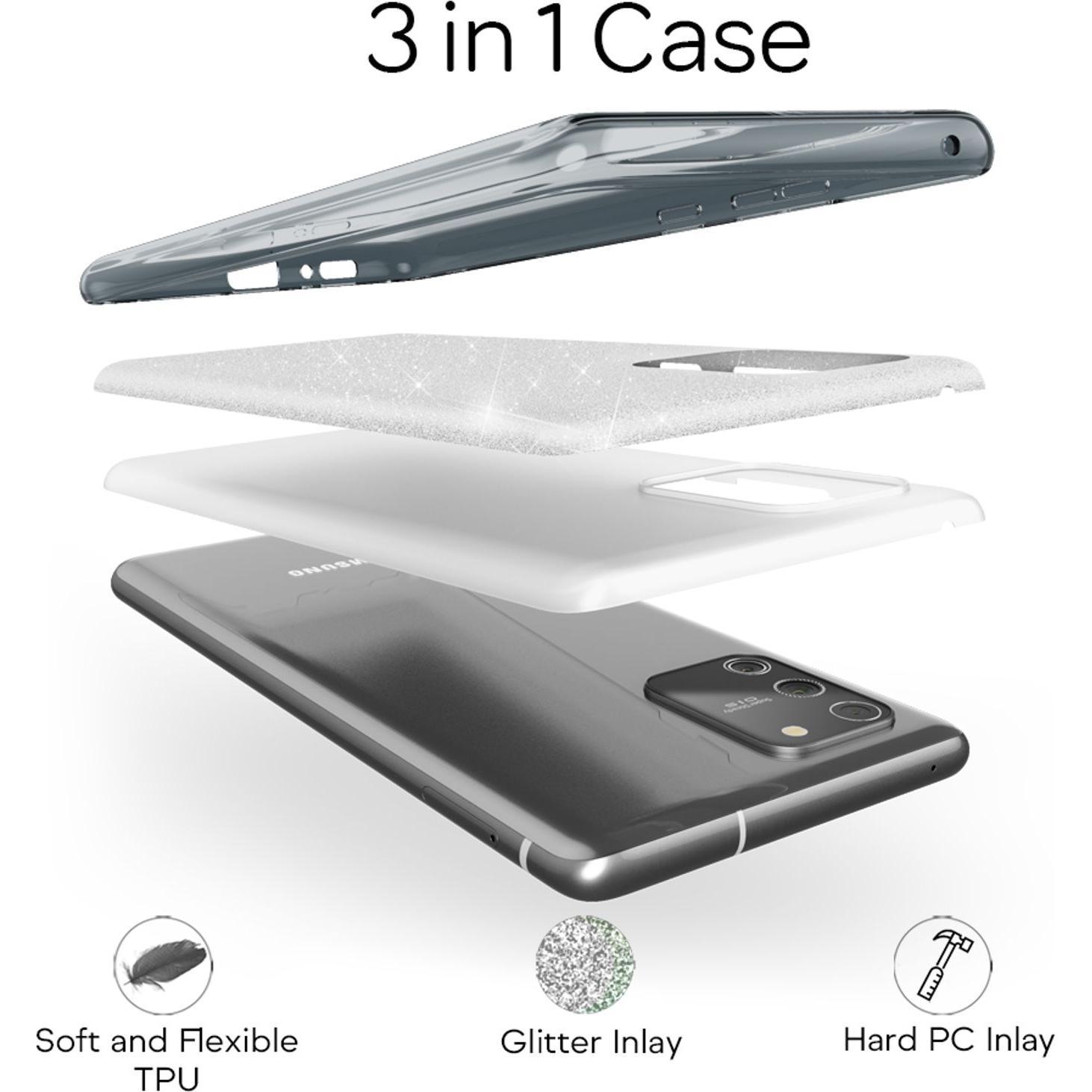 Thumbnail - Nalia Glitzer Hülle (Samsung Galaxy S10 Lite), Smartphone Hülle, Schwarz