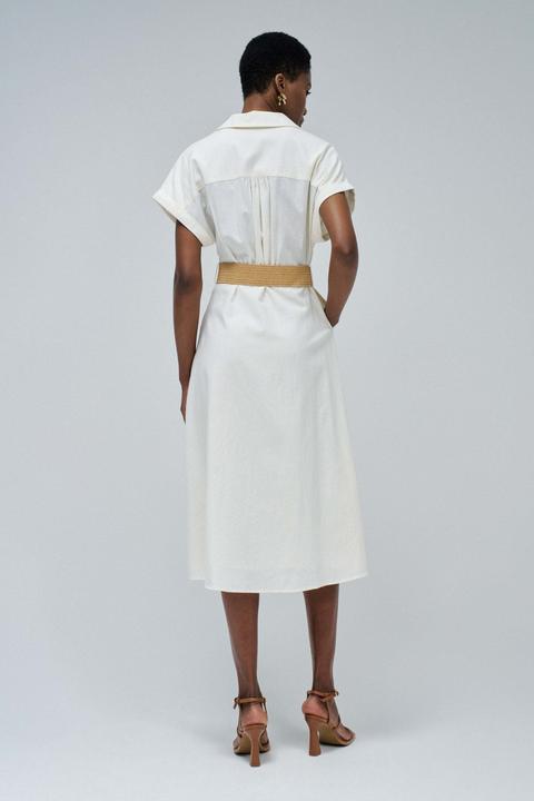 Actual product image Salsa Jeans Midikleid Linen Shirt Dress With Front Buttoned Belt (XS)