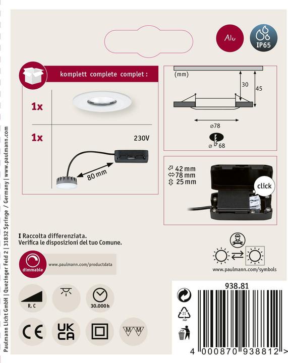 Produktbild Paulmann Einbauleuchte Nova Plus Set (425 lm)