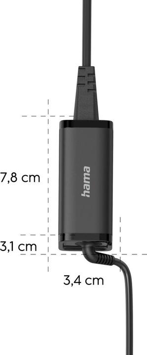 Actual product image Hama Universal-USB-C-Notebook-Netzteil, GaN, Power Delivery (PD), 5-20V/65W (65 W)