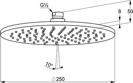 Produktbild Kludi Tellerkopfbrause A-QA DN 15 d= 250mm we/chr (23 l/min)