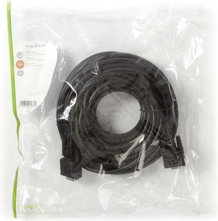 Actual product image Nedis VGA cable - VGA male - VGA female - Nickel plated - Maximum resolution: 1280x800 - 20.0 m - ru (20 m, VGA)