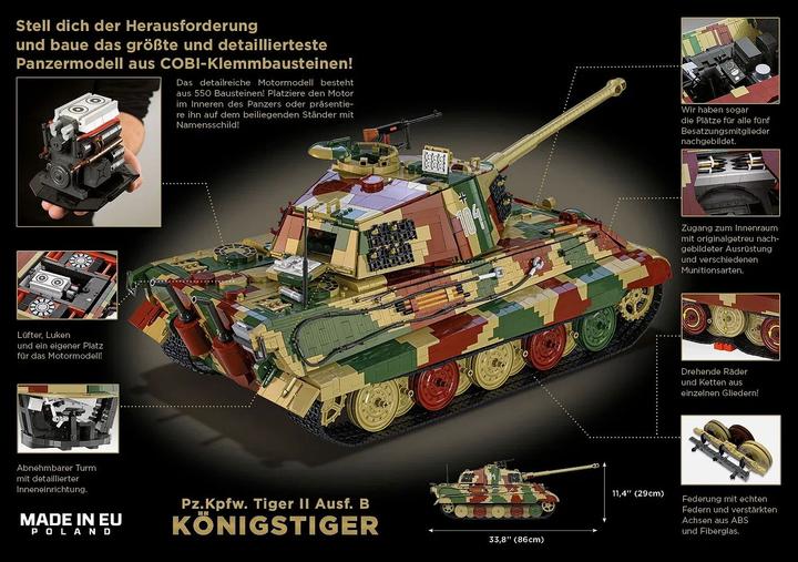 Actual product image Cobi 11000 PCS TIGER II Königstiger 1:12 COBI-2808