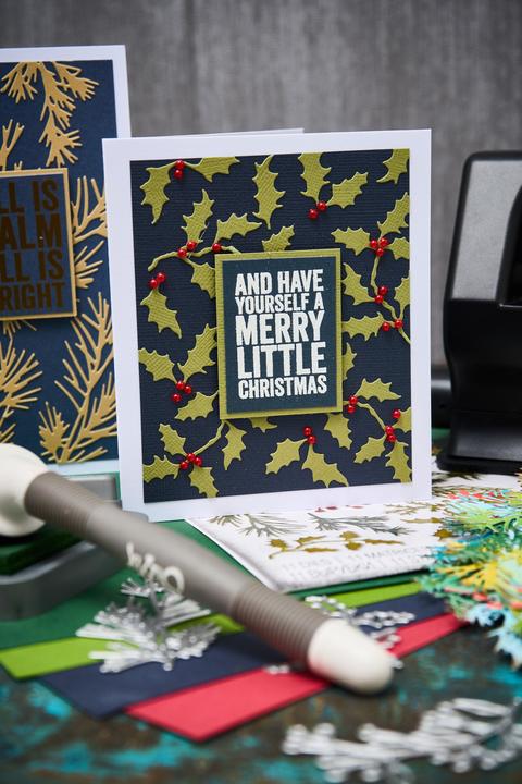 Actual product image Sizzix Thinlits punching stencil set, 11 pieces, Holiday Greens Mini by Tim Holtz