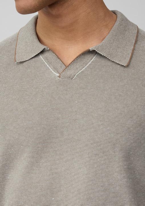 Produktbild s.Oliver Strickpullover Gestricktes Poloshirt aus Leinenmix (S)