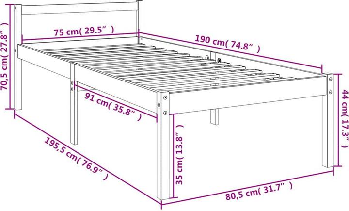 Image du produit vidaXL Seniorenbett (75 x 190 cm)