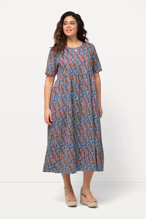 Actual product image Ulla Popken Geometric Print Short Sleeve Jersey Dress (46, 48)