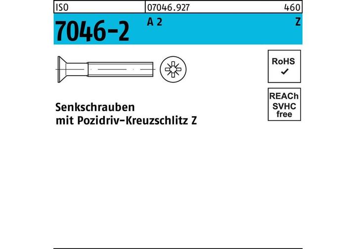 Actual product image Countersunk screw ISO 7046-2 with cross recess PZ M 8 x 30 -Z A 2 (100 Screws per piece)