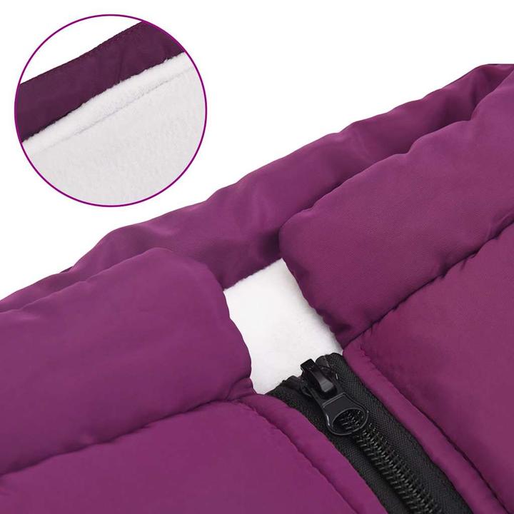 Actual product image vidaXL Dog coat with harness Waterproof Reflective Purple (52, Dog coat)