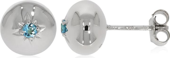 Xen Ohrstecker mit Swiss Blue Topas ca. 0,18 ct. (925 Sterling Silber)