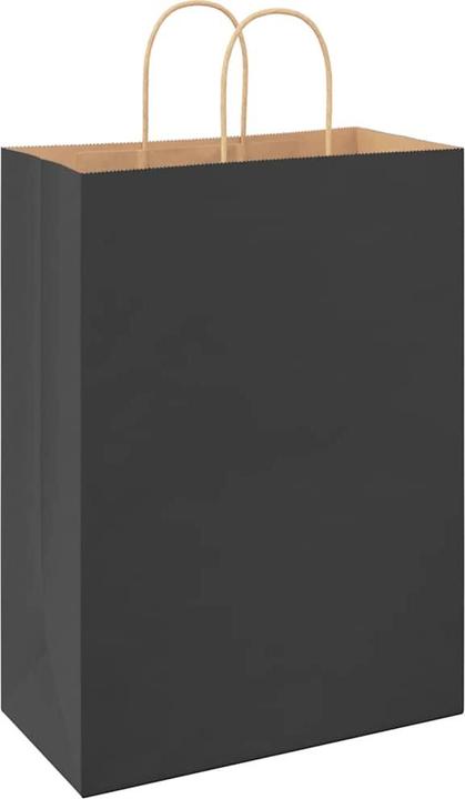 Image du produit vidaXL Sacs en papier kraft 50 pcs. avec anse Noir 32x17x44 cm Sac en papier (Pochette cadeau, 50 x)