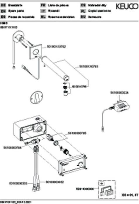 Actual product image Keuco Electronic washbasin mixer IXMO UP mains sw ma