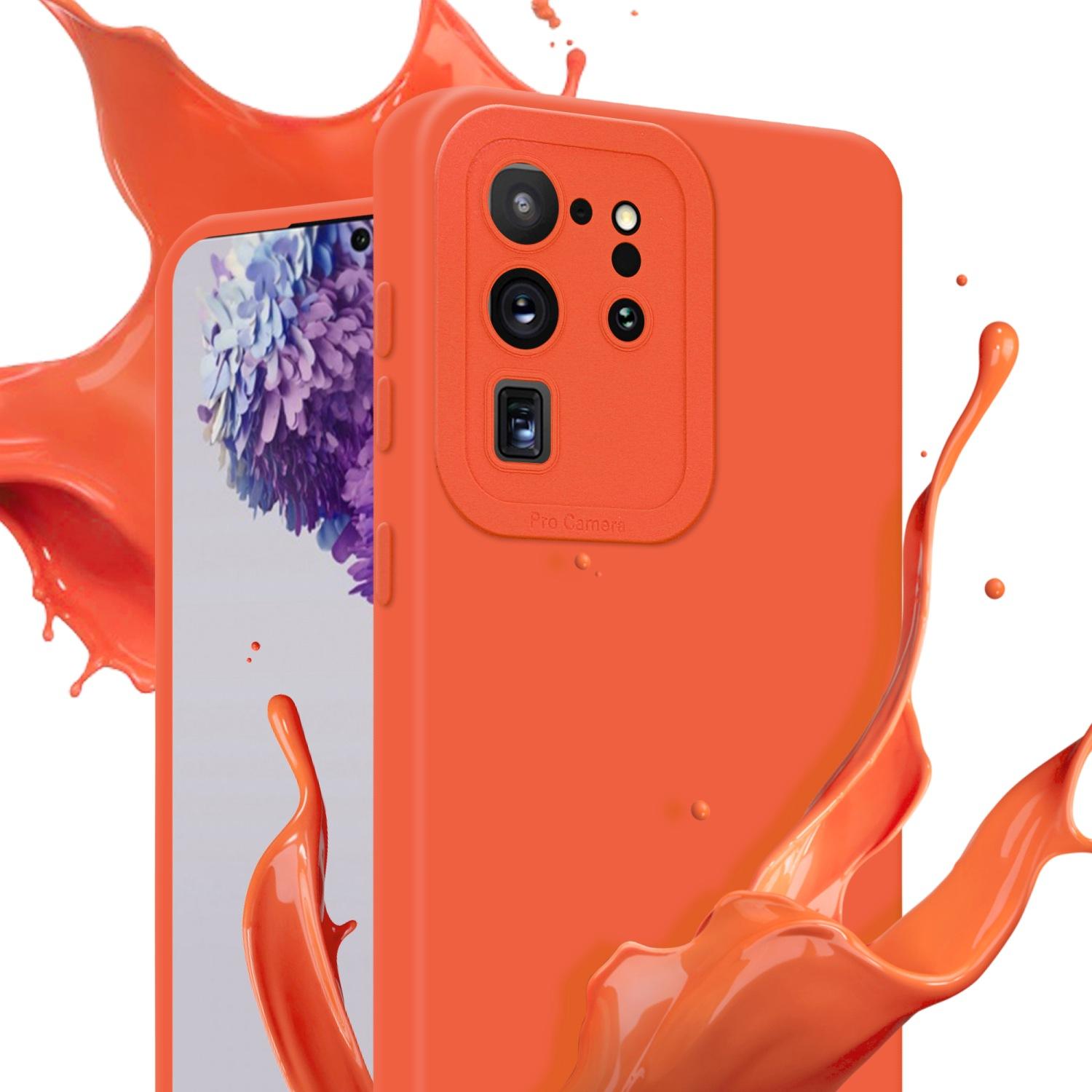 Thumbnail - Cadorabo Hülle für Samsung Galaxy S20 ULTRA im TPU Fluid LM162 Style (Samsung Galaxy S20 Ultra), Smartphone Hülle, Orang...