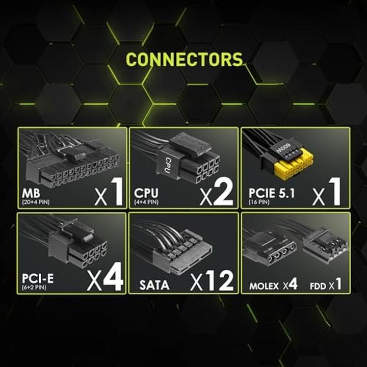 Productafbeelding MSI Mag A1250gl Pcie5 (1250 W)