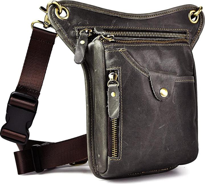 Produktbild Only-Bags.Store Echtes Leder Tasche Bein Tasche äusseren Bein Tasche Reise Hüfte Tasche Wandern Klettern