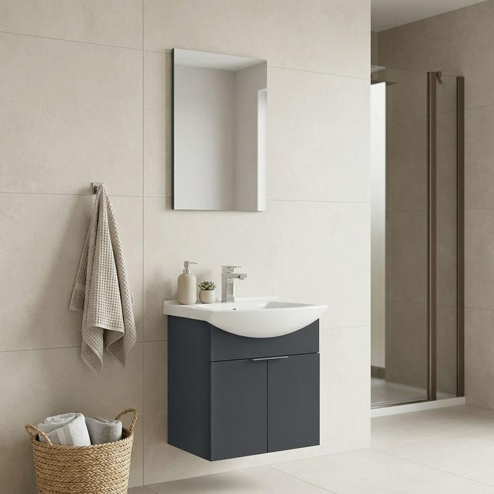 Produktbild Homitis Purus 55 Bathroom Cabinet With Sink & Mirror Set (2 Pieces)