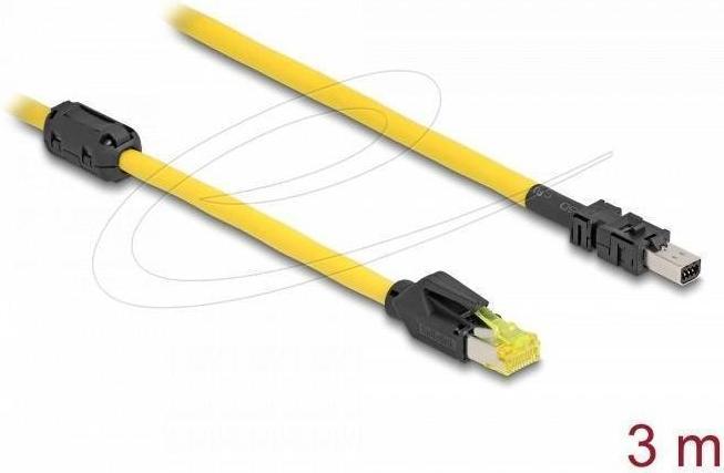 Image du produit Delock Kabel RJ45 Stecker Cat.6 zu Mini I/O 8 Pin D-Form Typ (S/STP, CAT6, 3 m)