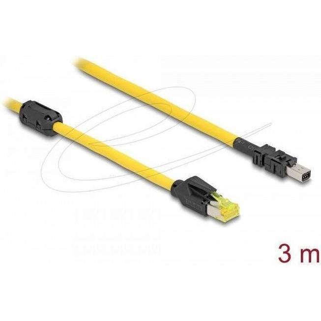 Thumbnail - Delock Kabel RJ45 Stecker Cat.6 zu Mini I/O 8 Pin D-Form Typ (UTP, CAT6, 3 m), Netzwerkkabel