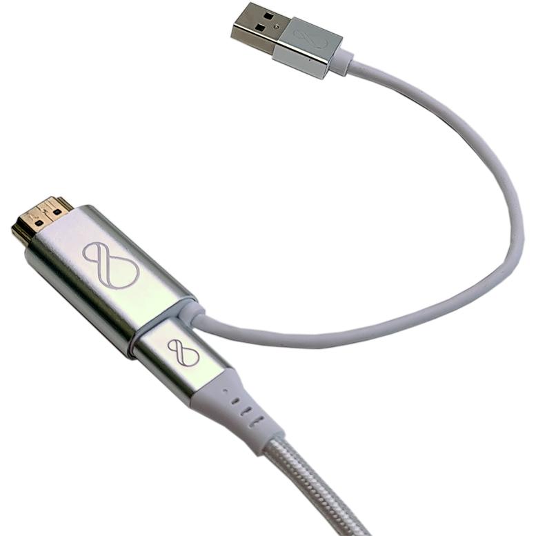 Thumbnail - Ochno adapter from HDMI + USB-A to USB-C 0,2m (USB-A, USB Typ-C, 4.40 cm), Data + Video Adapter, Weiss