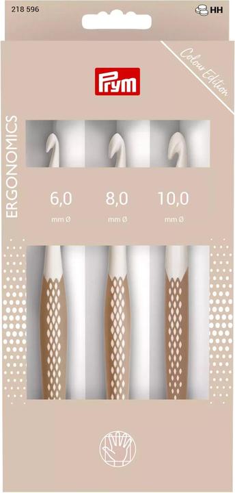 Prym Häkelnadel Wolle, 6, 8, 10 mm, Taupe
