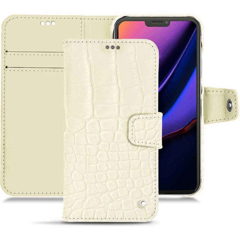 Noreve Lederschutzhülle Wallet (Apple iPhone 11 Pro), Smartphone Hülle, Weiss