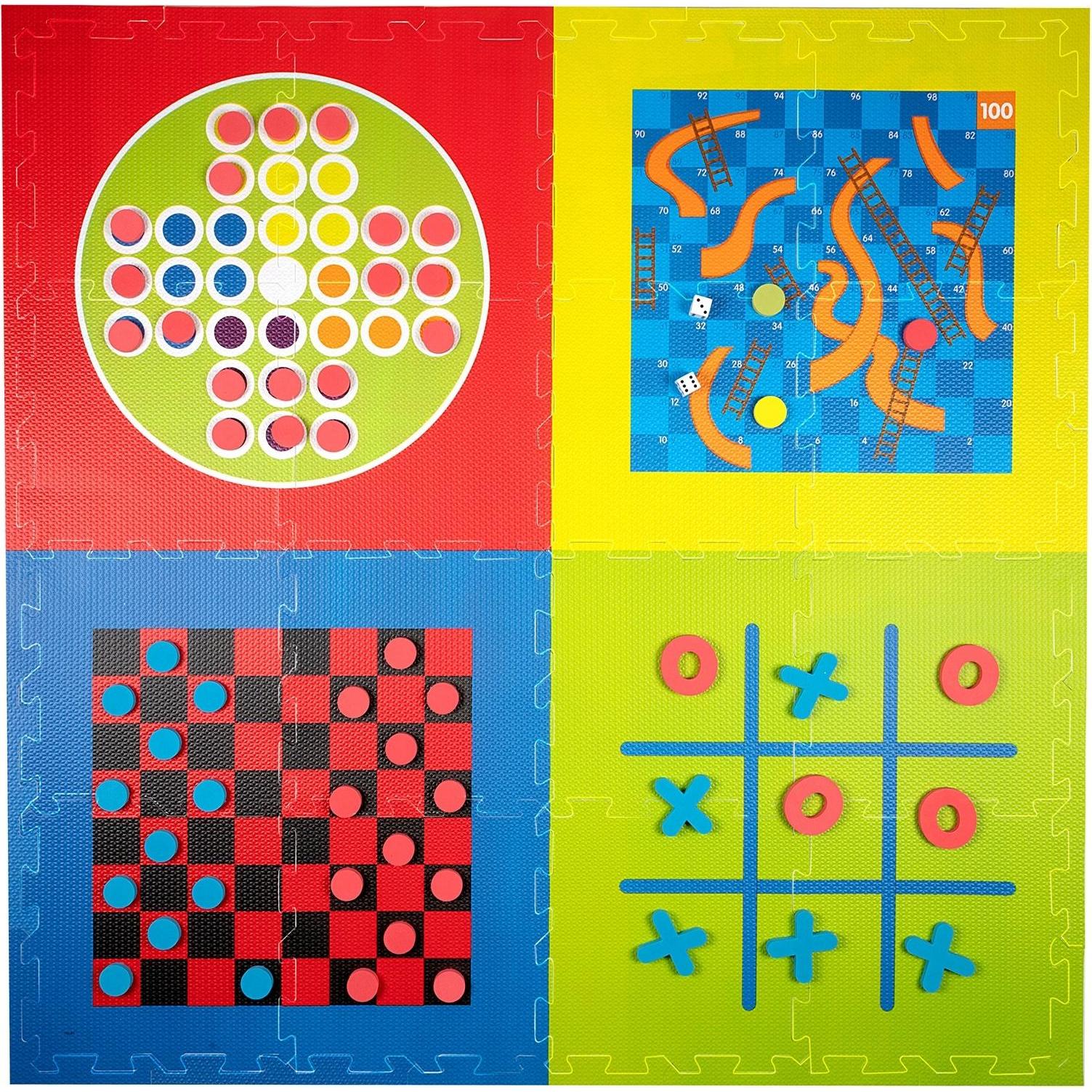 HTI-Living, Spielteppich + Spielmatte, Spielmatte Set, 4 Spiele (30.5 x 30.5 cm)