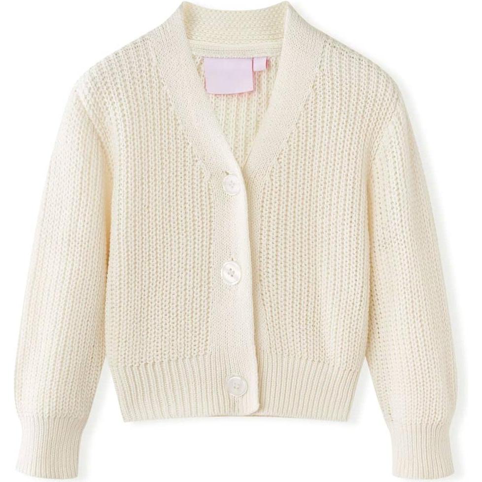 VidaXL, Unisex, Pullover, Kinder-Strickjacke Schneeweiss 140,Material: 100, Weiss, (140)