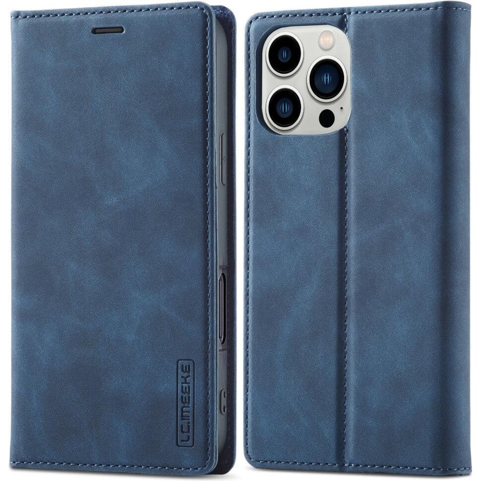 Thumbnail - LC.Imeeke iPhone 16 Pro Max - Flip Case Vintage (Apple iPhone 16 Pro Max), Smartphone Hülle, Blau