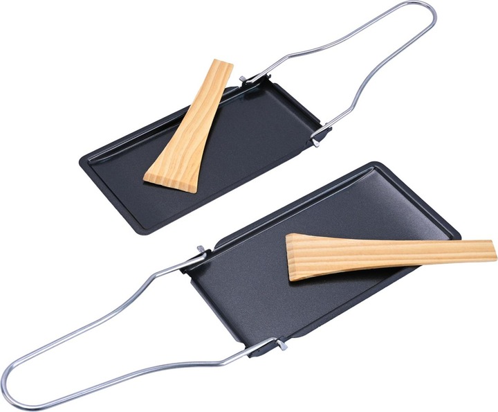 Produktbild Casativo 2er-Set Grillpfännchen mit klappbarem Griff und Holzspatel, Raclette