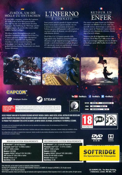 Actual product image Capcom Devil May Cry 5 (PC, Multilingual)