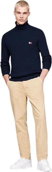 Produktbild Tommy Hilfiger Tommy Jeans Slim Fit Coltrui met wol - Donkerblauw - Maat L (L)