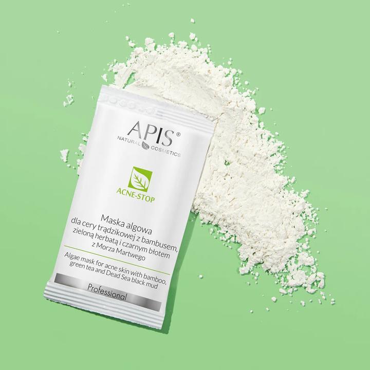 Actual product image Apis Natural Cosmetics Apis Acne-Stop Algae Mask Algae Mask For Acne Skin With Bamboo And Green Tea 20G (20 g)