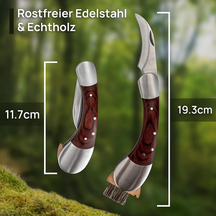 Actual product image Jobukam Pilzmesser mit Bürste und geschwungenem Griff