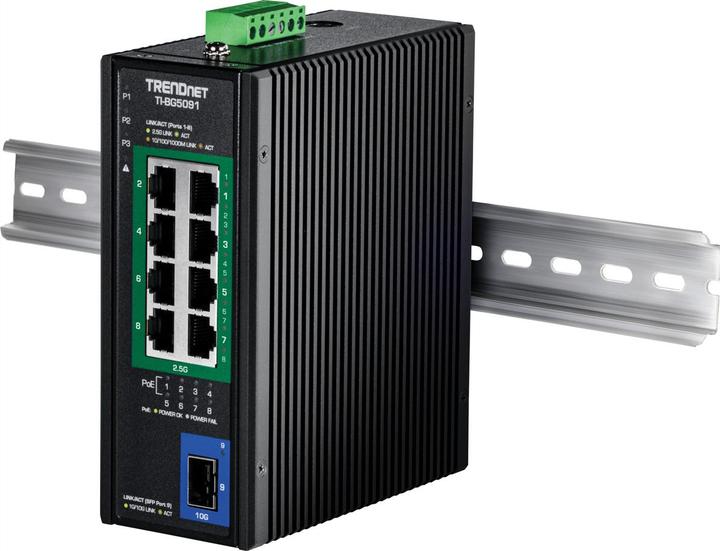 Actual product image Trendnet TI-BG5091 - Version v1.0R - Switch - industriell - 8 x 10/100/1000/2.5G (PoE++) (9 ports)
