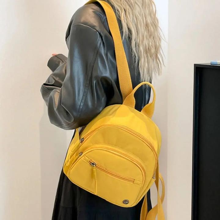 Actual product image Only-Bags.Store Tragbarer Nylonrucksack, einfarbiger wasserdichter Rucksack mit mehreren Taschen, lässiger