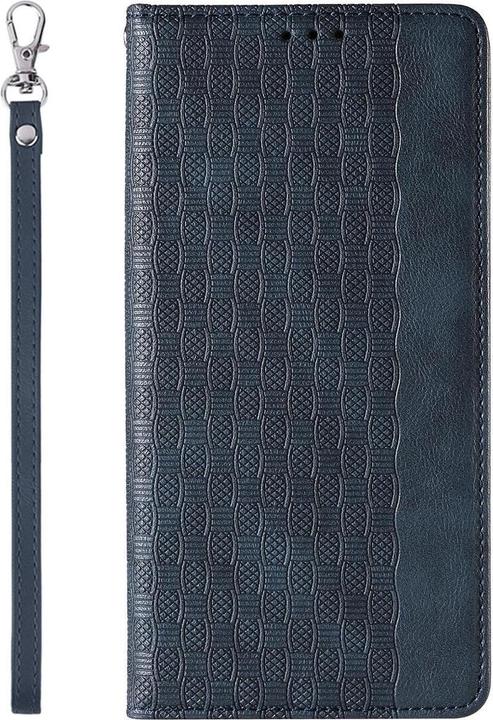 Image du produit Hurtel Magnet Strap Case iPhone 14 Pro Flip Wallet Mini Lanyard Stand Blue (Apple iPhone 14 Pro)