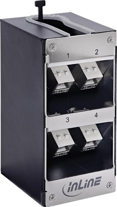 InLine Keystone-Verteilerkasten 4-Port Cat.6A Wand-/Hutschinenmontage (Keystone module)