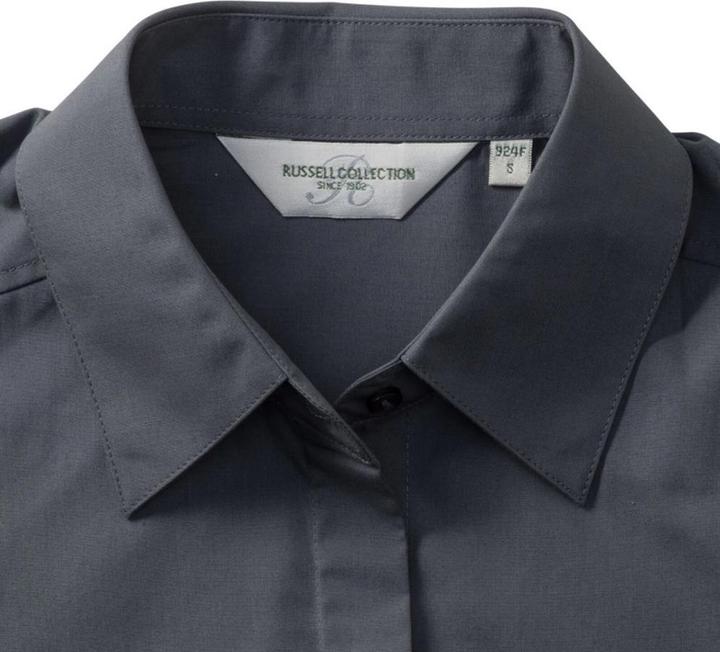 Produktbild Russell Collection Popelin Bluse Hemd Langarm pflegeleicht tailliert (L)