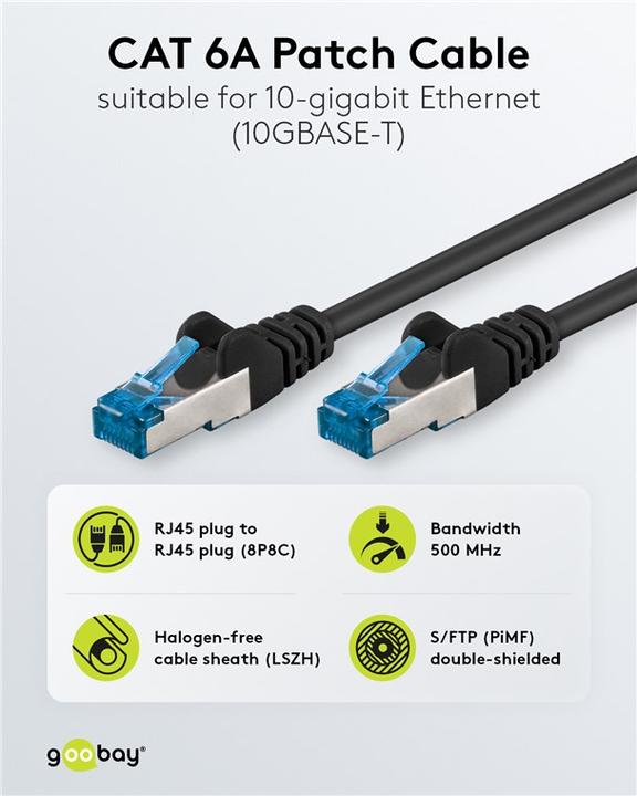 Actual product image Goobay Patch Cable (S/FTP, CAT6a, 3 m)