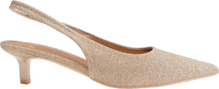 Actual product image Where's That From Womens/Ladies New Glitter Faux Leather Pointed Wide Kitten Heel Sandals (41)