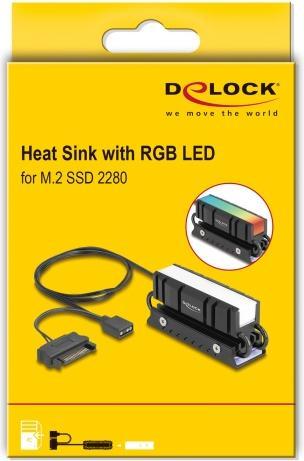 Produktbild Delock M.2 Kühlkörper für SSD 2280 mit RGB LED Beleuchtung
