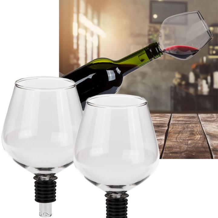 Produktbild Out of the blue 2er-Set Weinglas- Flaschenaufsatz (Weinausgiesser, Weinbelüfter)