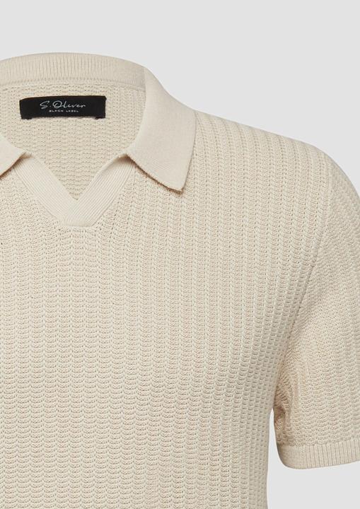 Produktbild s.Oliver Strukturiertes Strick-Polo mit Rippbündchen (L)