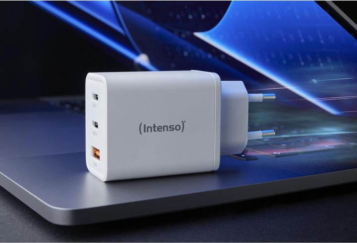 Actual product image Intenso 1x USB-A to 2x USB-C GAN adapter white (65 W)