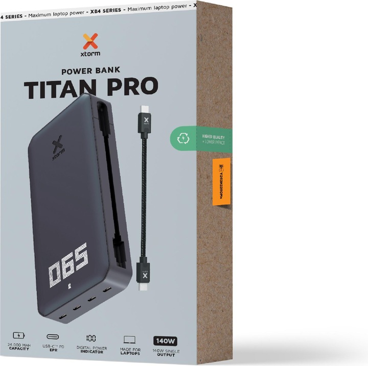 Actual product image Xtorm XB4 Series Titanium (24000 mAh, 140 W, 88.80 Wh)